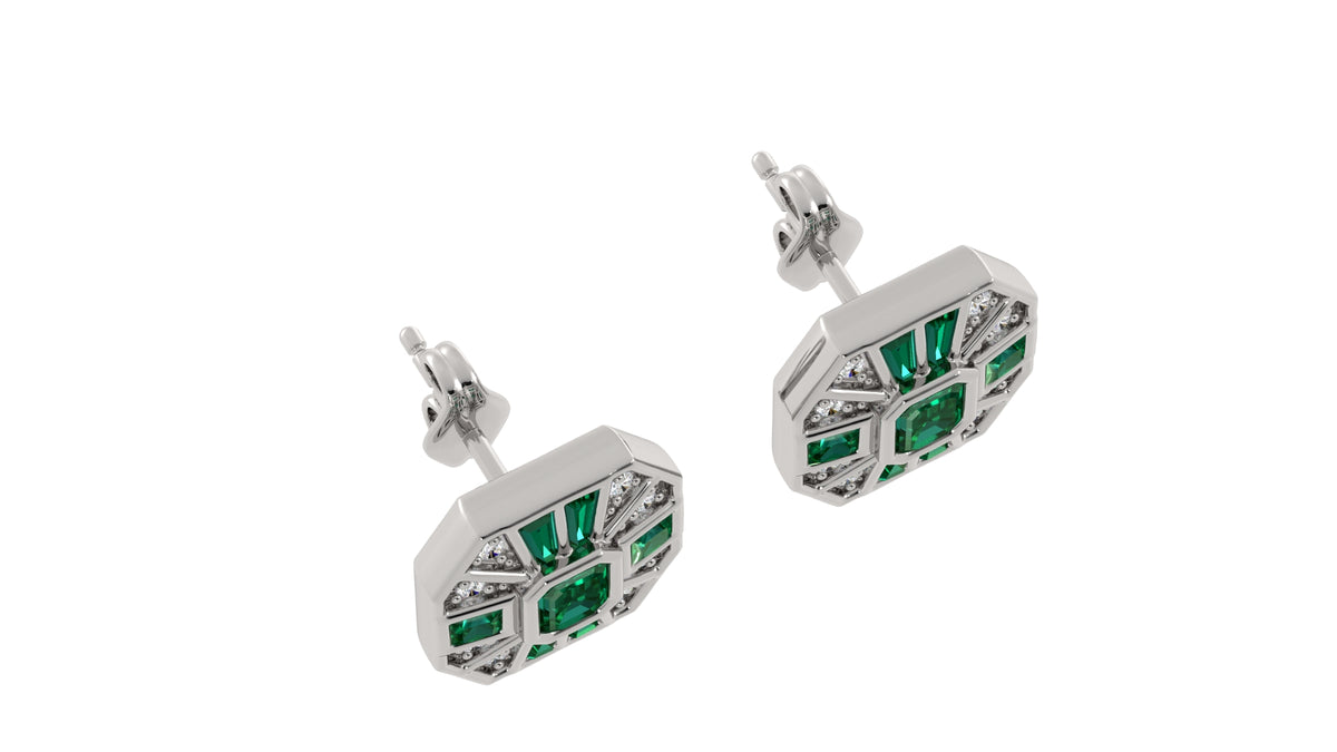 Emerald and Diamond Earrings