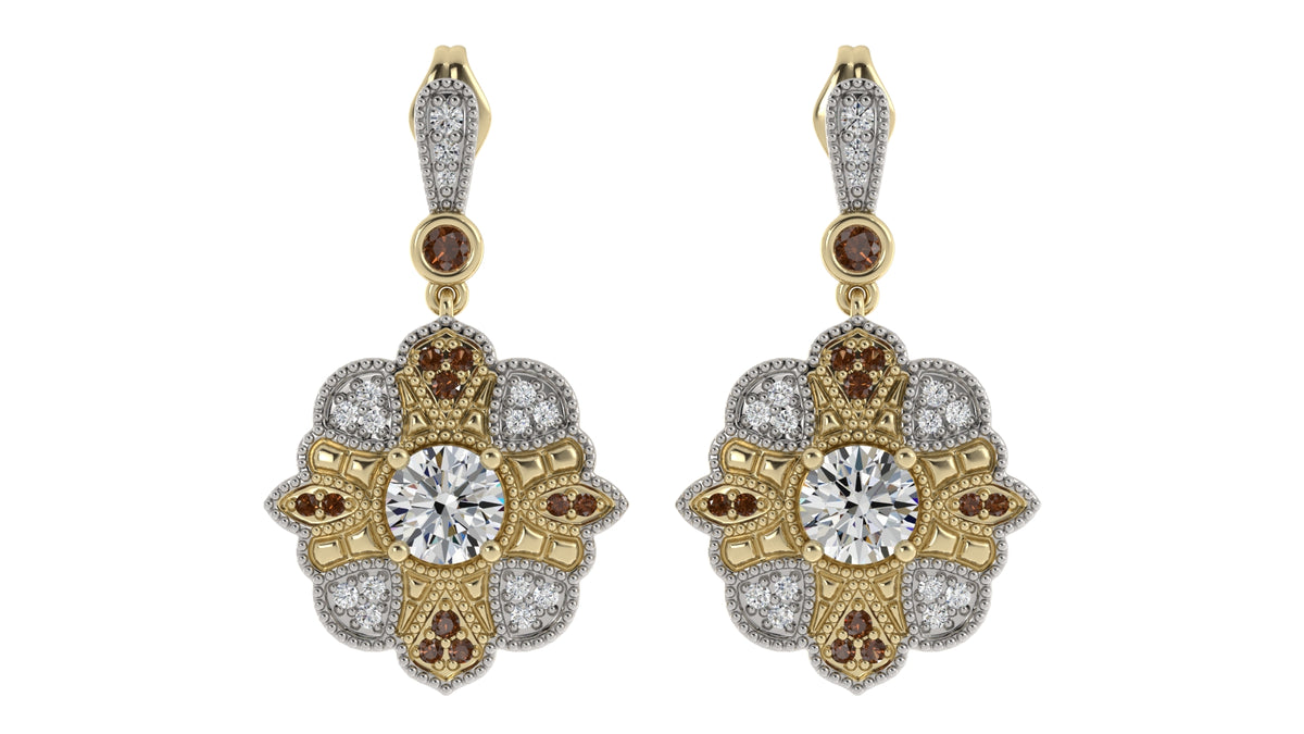 Two-Tone Diamond Earrings