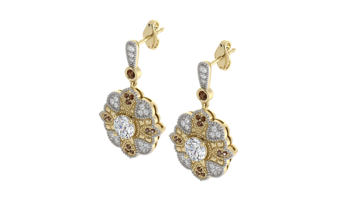 Two-Tone Diamond Earrings