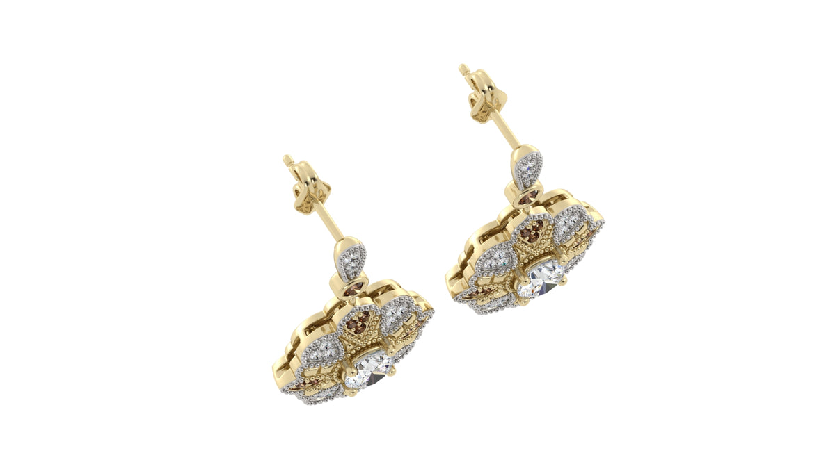 Two-Tone Diamond Earrings