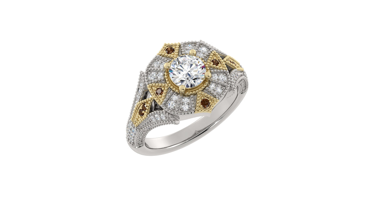 Two-Tone Round Diamond Ring