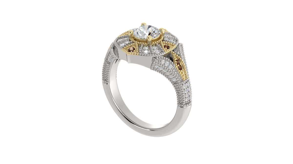Two-Tone Round Diamond Ring