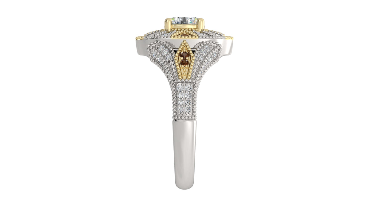 Two-Tone Round Diamond Ring