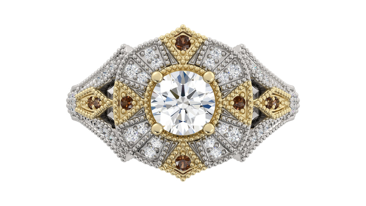Two-Tone Round Diamond Ring