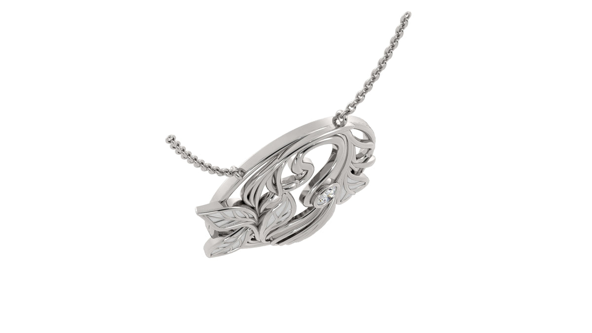 Leaf and Diamond Pendant