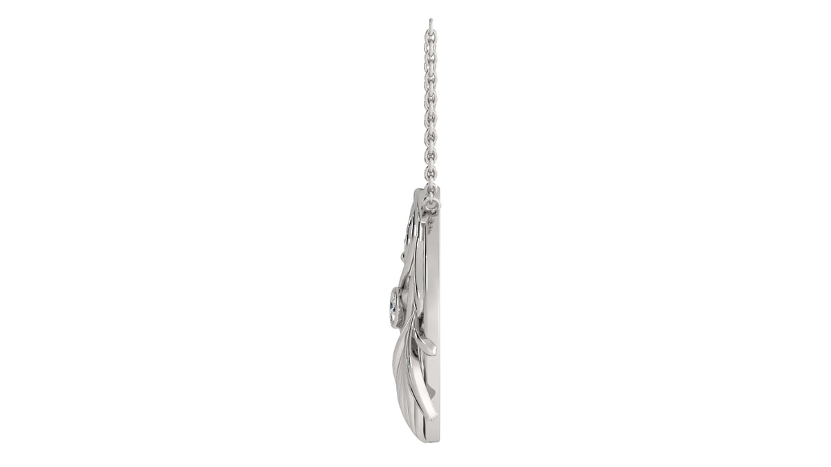 Leaf and Diamond Pendant