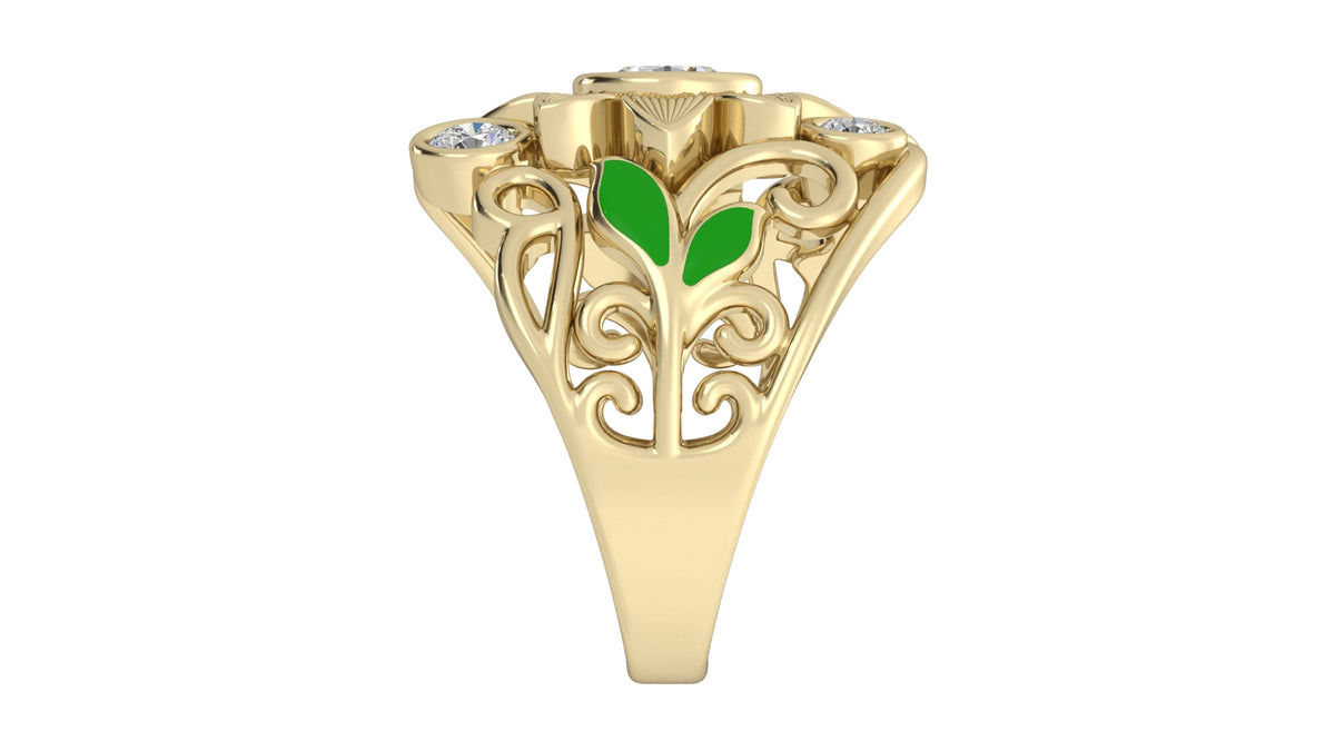 Flower Diamond with Enamel