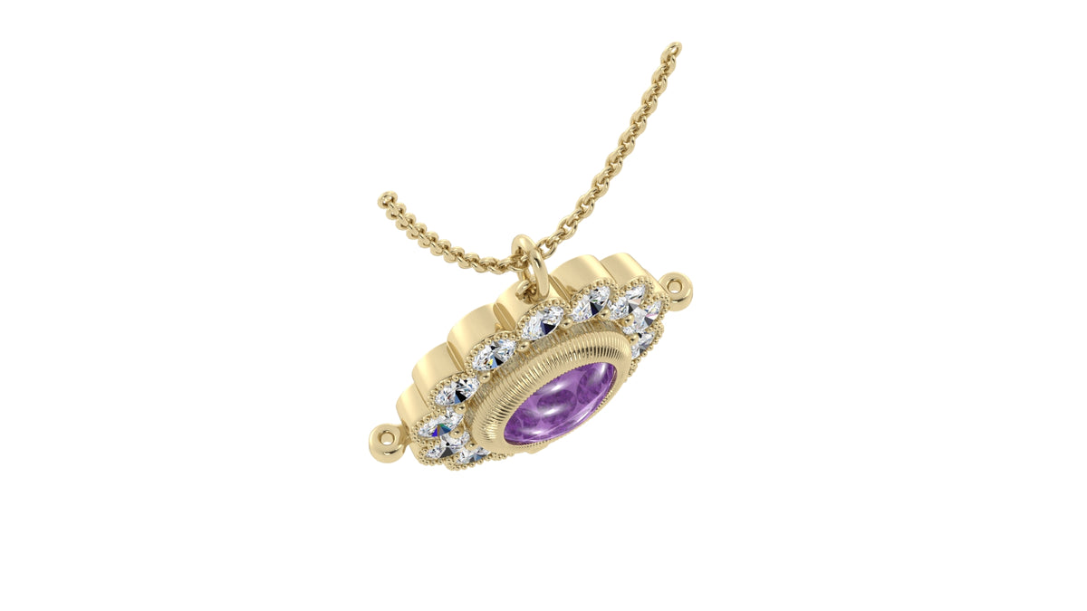 Amethyst and Diamond Pendant
