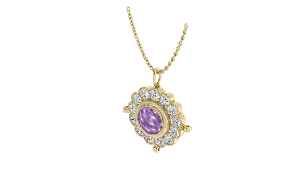 Amethyst and Diamond Pendant