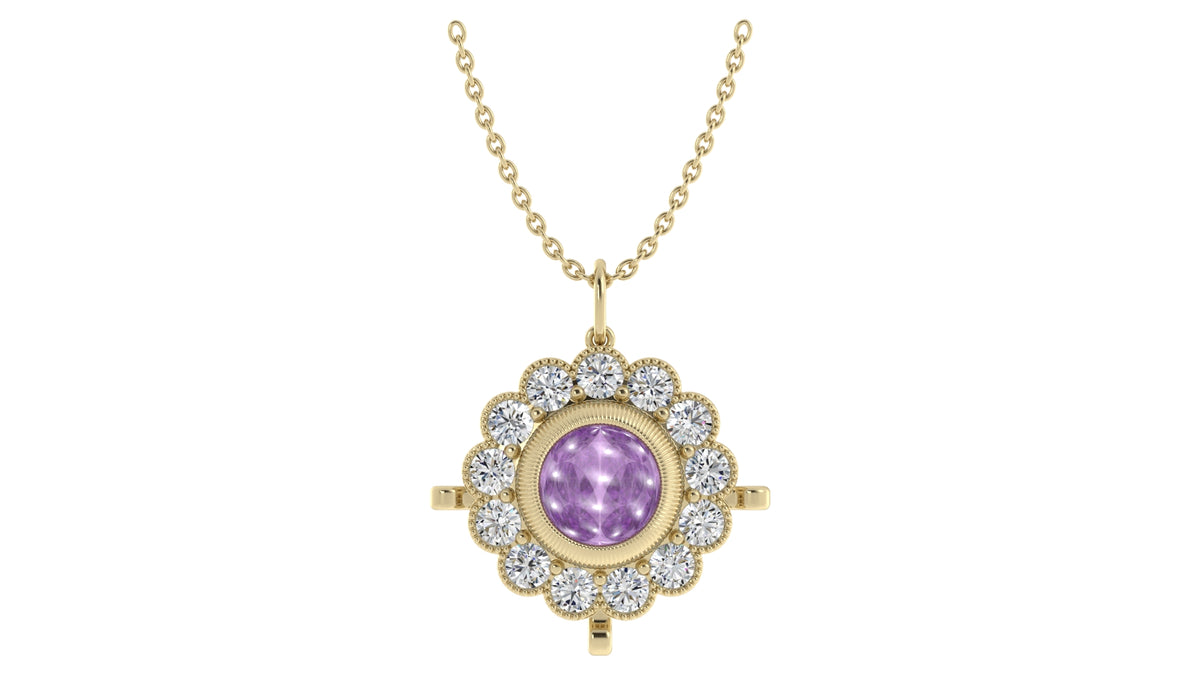Amethyst and Diamond Pendant