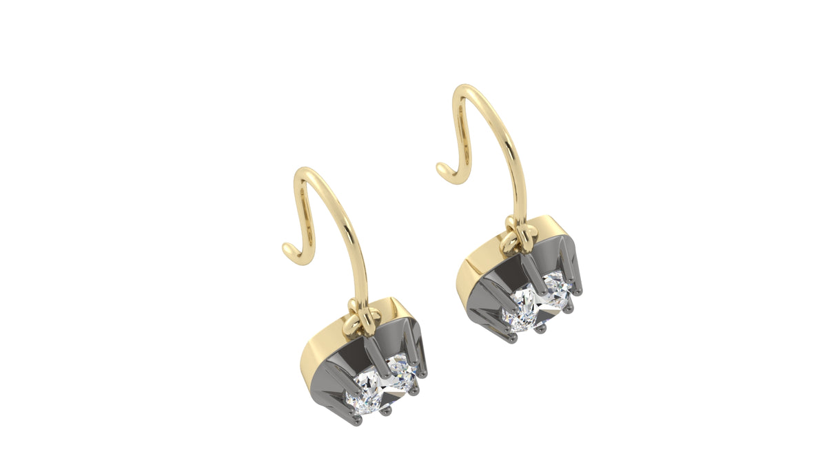 Old Mined Solitaire Earrings