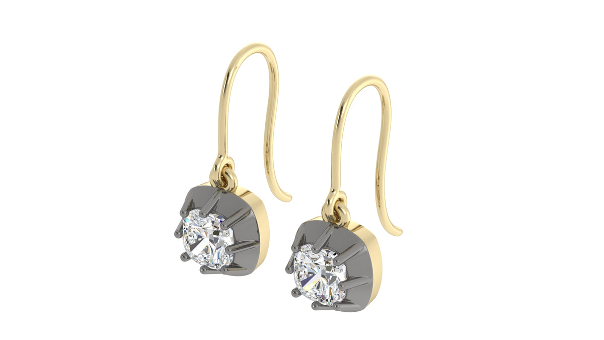 Old Mined Solitaire Earrings