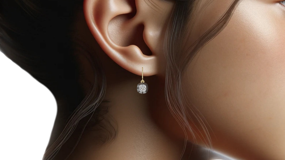 Old Mined Solitaire Earrings