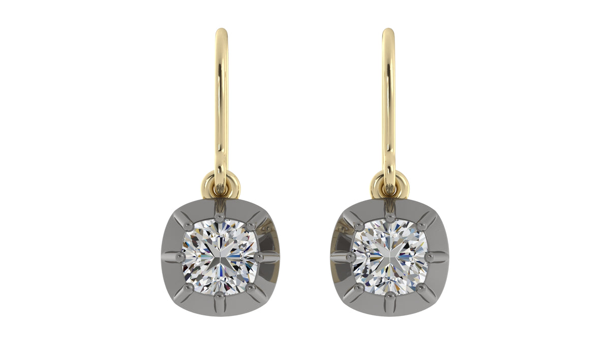 Old Mined Solitaire Earrings