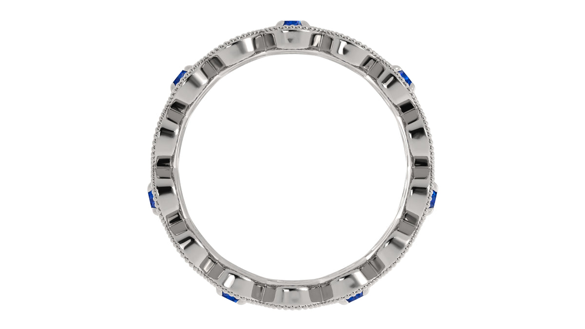 Blue Sapphire and Diamond Ring