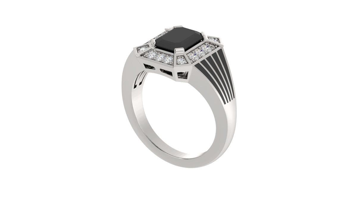 Onyx and Diamond Ring