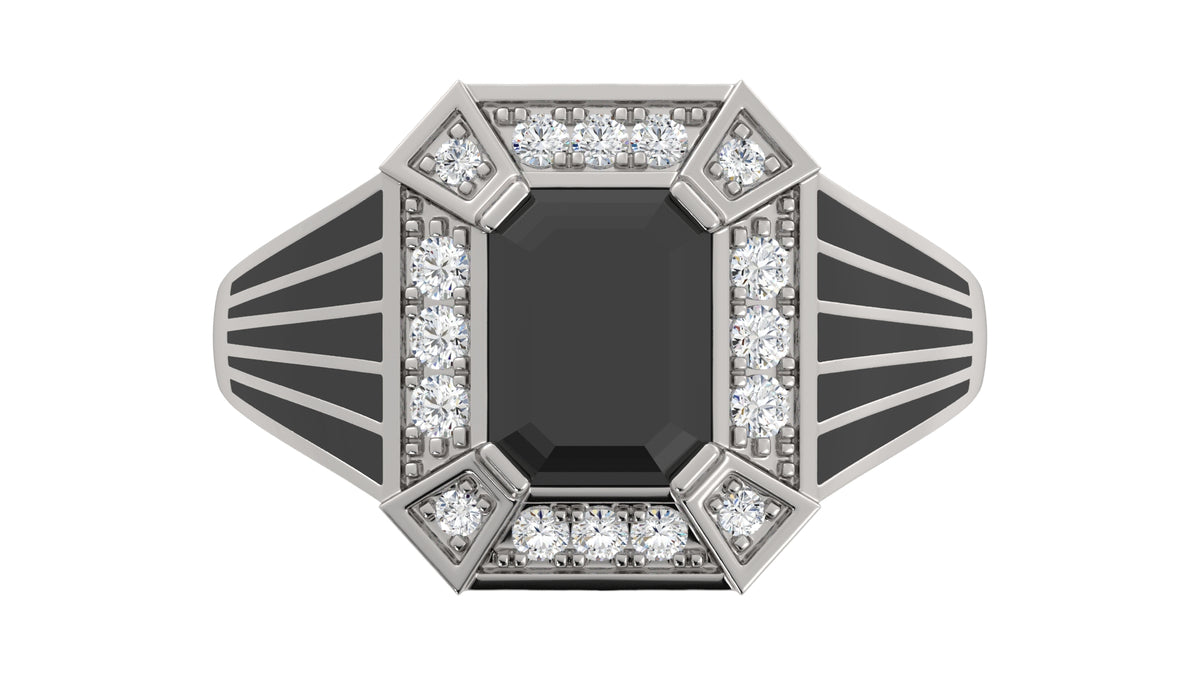 Onyx and Diamond Ring