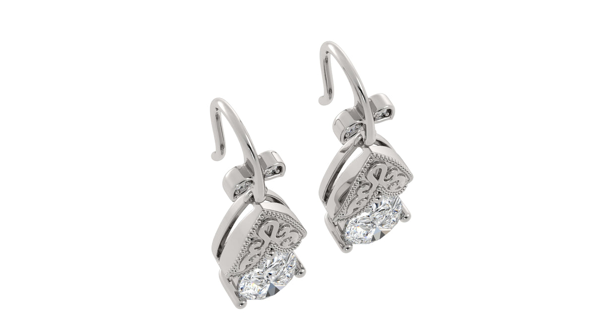 Pear Diamond Leaf Earrings