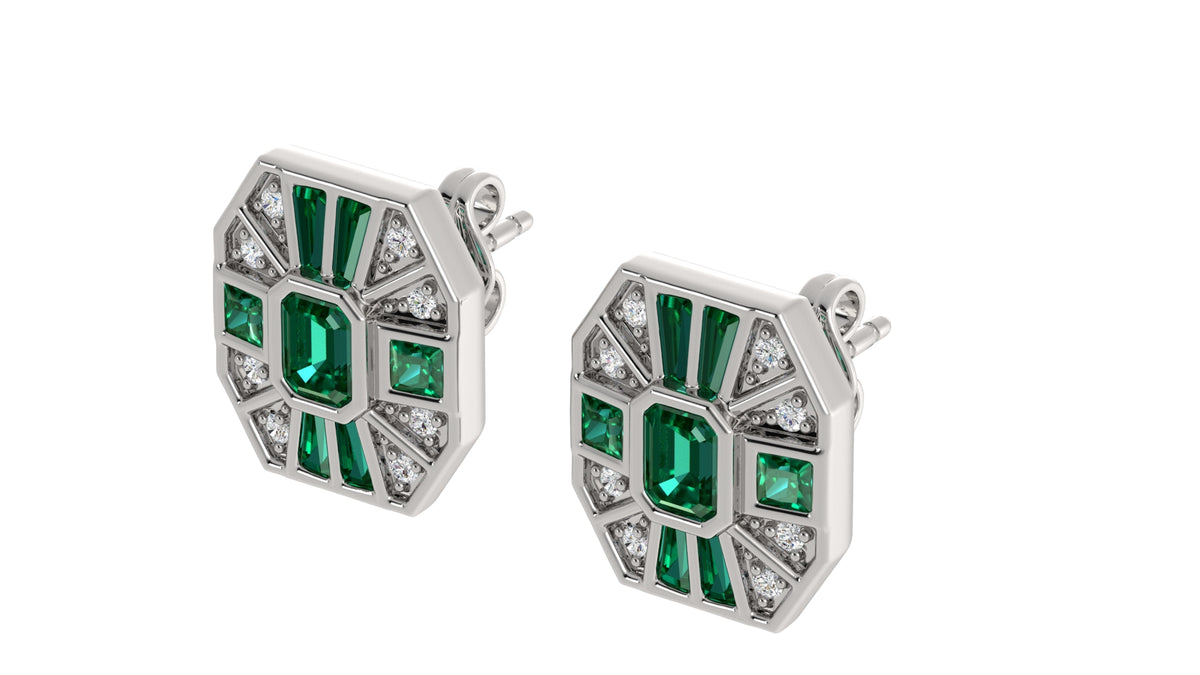 Emerald and Diamond Earrings
