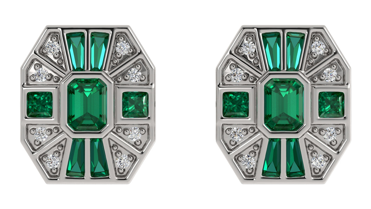 Emerald and Diamond Earrings