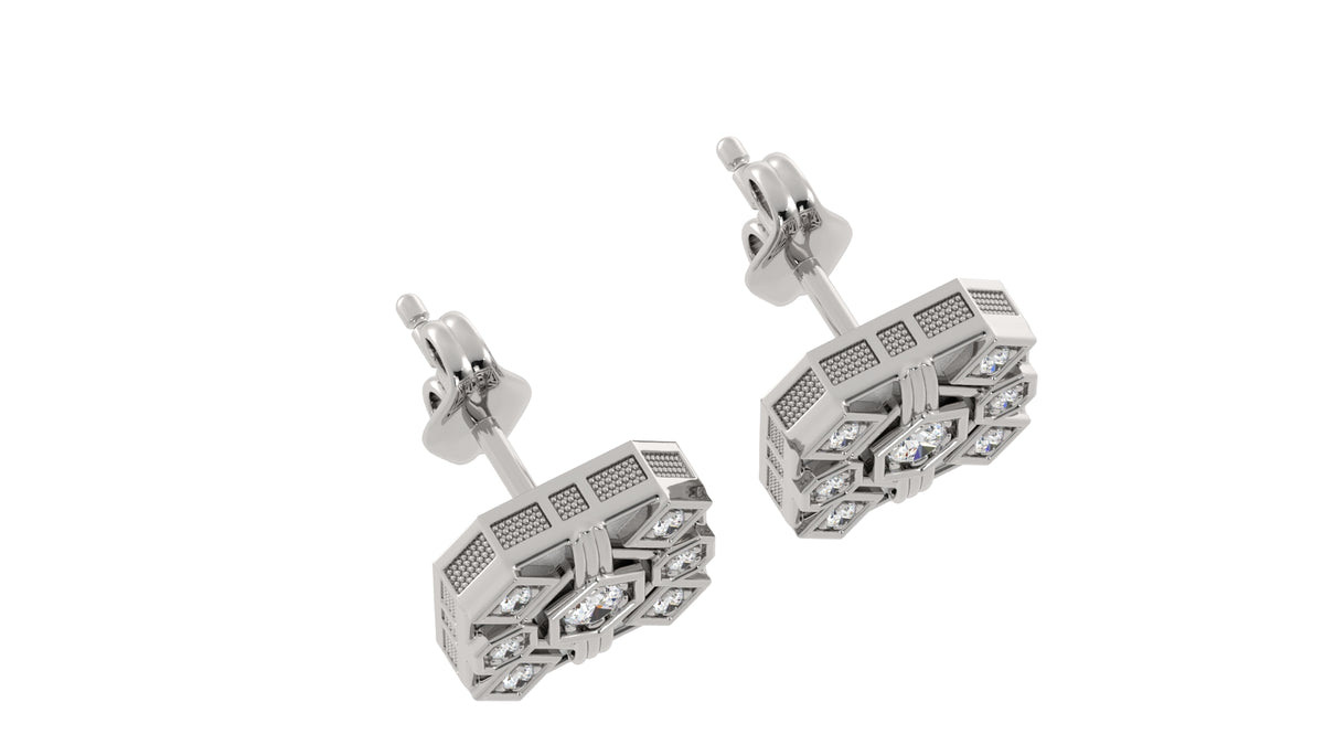 Vintage Inspired Square Diamond Earrings