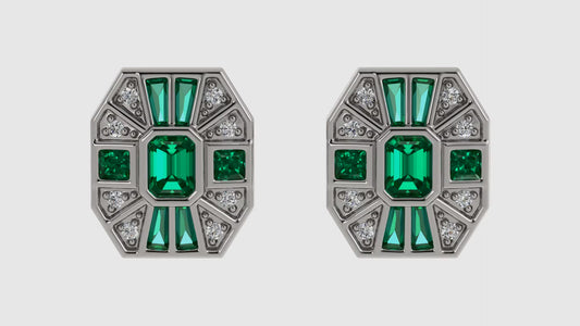 Emerald and Diamond Earrings
