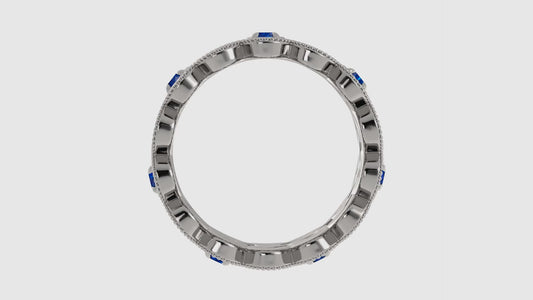 Blue Sapphire and Diamond Ring