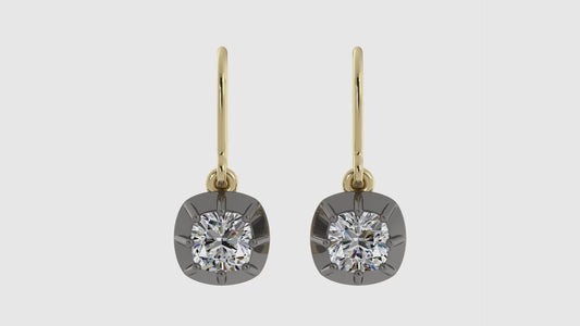 Old Mined Solitaire Earrings