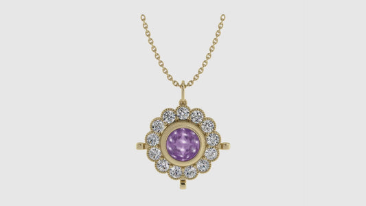 Amethyst and Diamond Pendant
