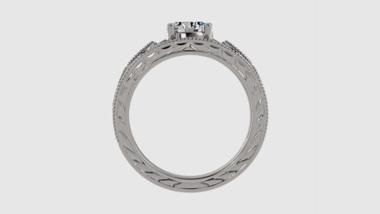 Diamond with Marquise Blue Sapphire Ring